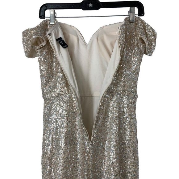 Women’s Windsor Off Shoulder Sequin Mini Dress Size 7/8 5313 Special Event - Picture 6 of 10